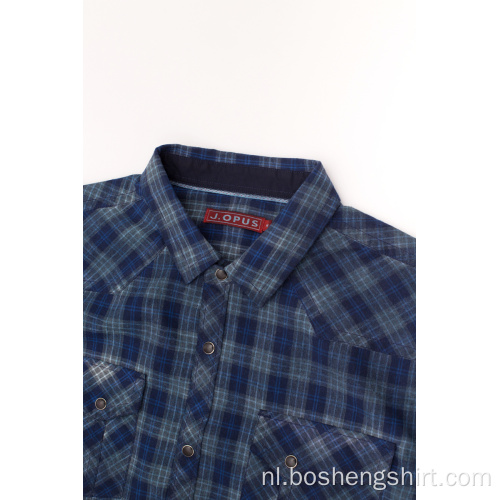 Flanel Plus maat casual geruite blouse met lange mouwen